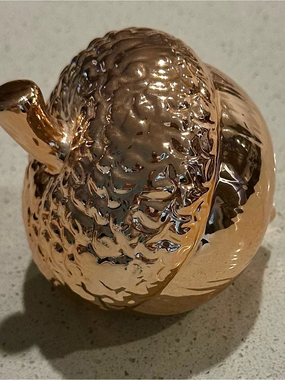 Decorative Metallic Acorn Accent - Rose Gold